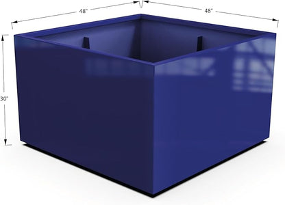 Plantercraft Powder-Coated Aluminum Planter Box - Square Cube - Metal All Weather | Indoor Outdoor | Made in USA | Fully Assembled