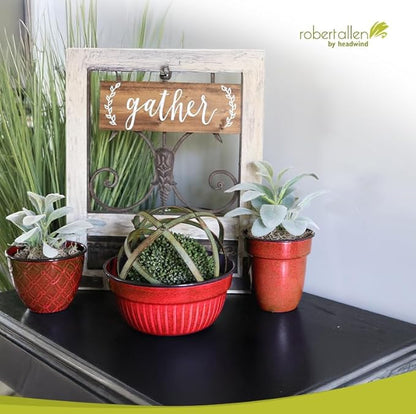 Headwind Glazed Ironstone Boutique Collection Plant Pot Indoor – Mini Venti 5 Inch – Sangria Color Flower Pots for Indoor Plants - Glazed Pots for Plants by Robert Allen