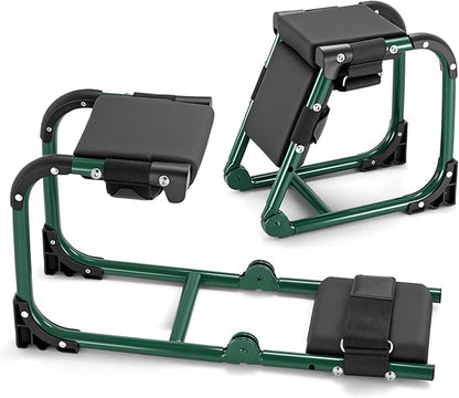 Ergonomic Knee Seat, Foldable 2-in-1 Garden Kneeler and Seat, with Adjustable Kneeling Pad and Soft Seat Cushion, Supports Up to 350 LBS