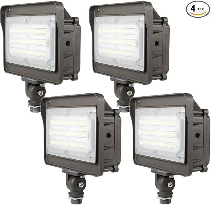 kadision 50 Watt LED Flood Lights, 6500lm Replaces 400W Incandescent, 5000K Daylight LED Flood Light Outdoor Waterproof for Yard, Patio, House Exterior, ETL Listed (4 Pack)