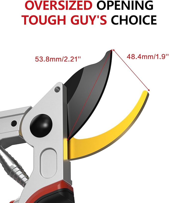 Pruning Shears for Gardening, Garden Scissors with Sharp Stainless Steel Blades, Heavy Duty Bypass Garden Clippers for Plants, Flowers, Branches[Ergonomic Handle][Safety Lock][Gift for Gardeners]