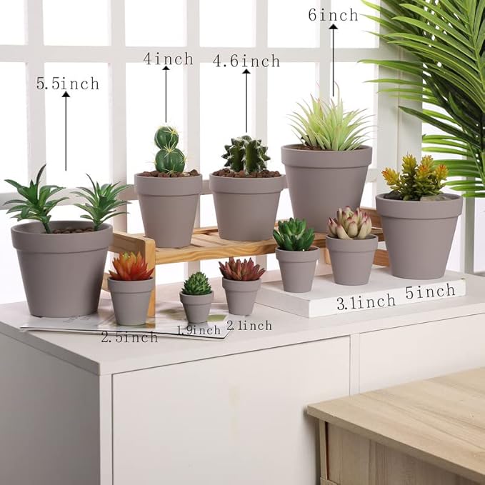 Yishang 1.9 Inch Tiny Grey Terracotta Pots Pack of 36-Small Mini White Clay Pots with Drainage Holes Flower Nursery Terra Cotta Planter for Tiny Cactus,Herb,Succulent Plants,Crafts