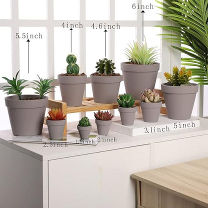 Yishang 1.9 Inch Tiny Grey Terracotta Pots Pack of 36-Small Mini White Clay Pots with Drainage Holes Flower Nursery Terra Cotta Planter for Tiny Cactus,Herb,Succulent Plants,Crafts