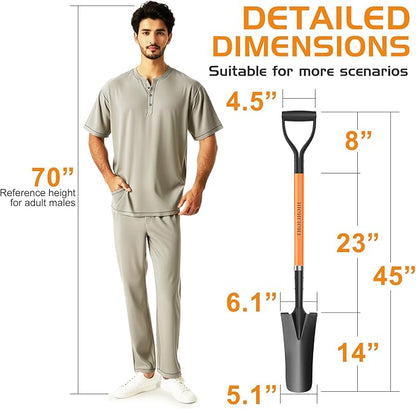 HIGHLIGHT Spade Shovel, Transplanting Spade, Drain Spade, Spade Shovels for Digging, Sharp Shooter Shovel or Spade, 45Inch, Stell D-Grip,Fiberglass Handle, Orange