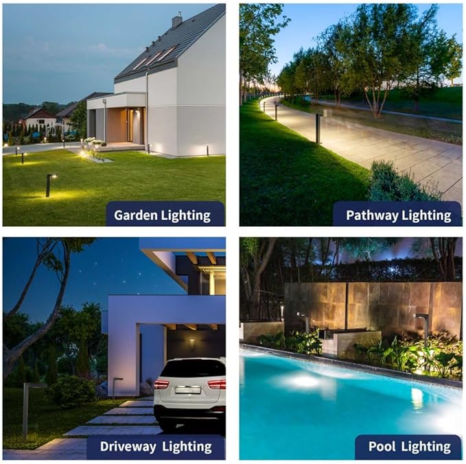 Gardenreet Solid Brass 12V LED Landscape Lighting Kit (12 Pack Path Lights) with 300W Low Voltage Transformer and Mechanical Timer and 250FT Wire and 50Pack Connectors for Outdoor Pathway Garden