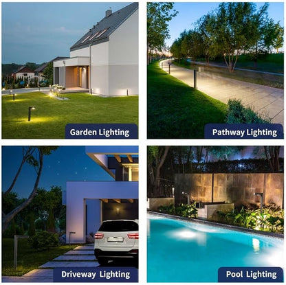 Gardenreet Solid Brass 12V LED Landscape Lighting Kit (12 Pack Path Lights) with 300W Low Voltage Transformer and Mechanical Timer and 250FT Wire and 50Pack Connectors for Outdoor Pathway Garden