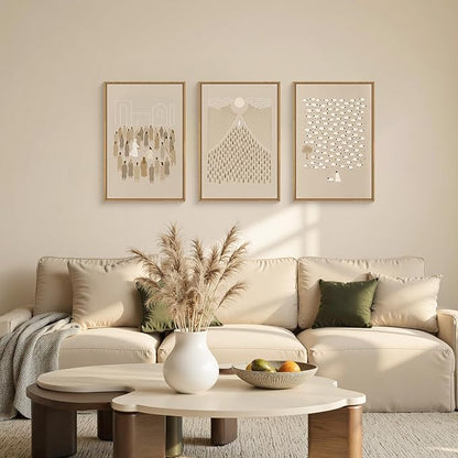 Large Jesus Christian Framed Canvas Wall Art,Boho Lost Sheep Wall Decor,Abstract Sketch Bible Verses Art Prints,Religious Scripture Beige Artwork for Living Room,Dining Room-16"x24"x3
