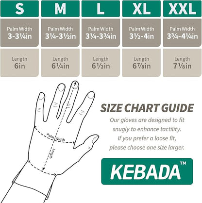 Kebada W2 Safety Work Gloves, Micro-Foam Nitrile Coated Gloves, Touchscreen,Ideal for Package Handling, Gardening, Construction, 1 Pair Medium