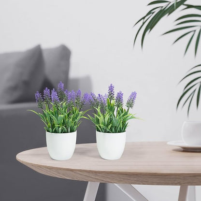Ferrisland Fake Plants Artificial Succulent: Indoor Faux Aloe Potted Home Decor Aesthetic - Small Decorations for Office Desk or Living Room Table Shelf of Aloe Vera in Pots - 12 Inch (Lavender, 9IN)