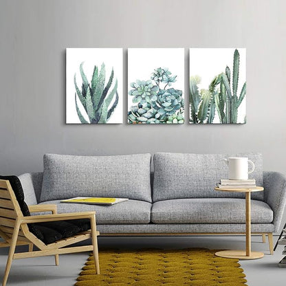 Canvas Wall Art For Living Room Bathroom Wall Decor For Bedroom Kitchen Artwork Canvas Prints Green Plant Flowers Painting 20" X 28" 3 Pieces Modern Framed Office Home Decorations Family Picture