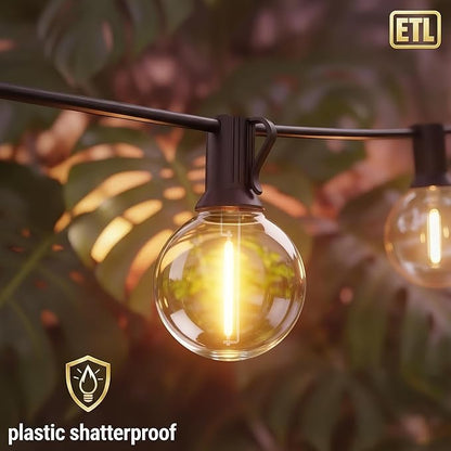 RTTY 100FT All-Purpose Outdoor String Lights with 50 G40 Bulbs - Versatile for Patio & Deck Lighting, Backyard Gatherings, Poolside Evenings, and Intimate Wedding Decor