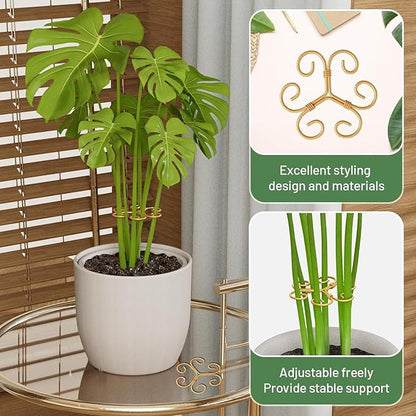 Plant Support Stakes,Heart-Shaped Indoor Plant Trellis,6 Pcs Reusable Plant Holder Stabilizer,Durable Plastic Climbing Plant Support Rings for Potted Plants,Vines,and Growing Support