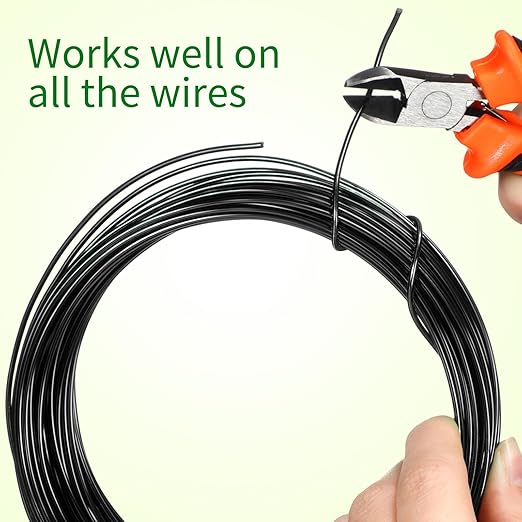 Mudder 5 Roll Aluminum Bonsai Training Wire Tree 160 Feet Total with Bonsai Wire Cutter Anodized Training for Holding Branches Small Trunks(Black)