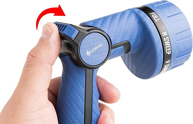 Heavy Duty 8-Pattern Garden Hose Nozzle with Thumb Control, Adjustable High-Pressure Watering Spray Nozzle with Ergonomic Handle - Perfect for Lawn & Garden, Car Wash, Pet Cleaning, and More