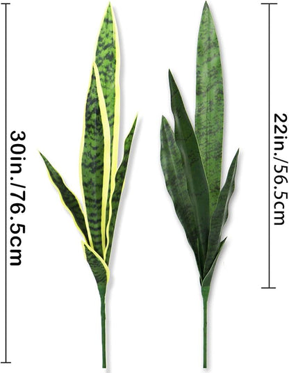 Bird Fiy Artificial Snake Plants 30" Faux Agave Fake Sansevieria Artificial Silk Plant for Home Garden Office Store Decoration 4 Pcs (Green)