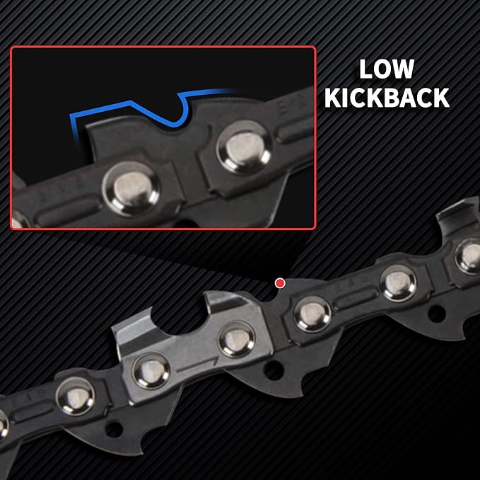 E & S 3 Pack 8 Inch Chainsaw Chain 3/8" LP Pitch .043" Gauge 34 Drive Links Semi-Chisel Chain Saw Chains for Husqvarna, Poulan, Craftsman, Greenworks and More Chainsaw Brands
