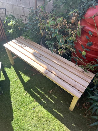 Outdoor Wood Bench Indoor Backless Porch Rustic Square Fir Log Solid Wood Fire Pit Bench for Patio Garden Deck and Backyard, 55" W×15.7" D×17.7" H, Natural
