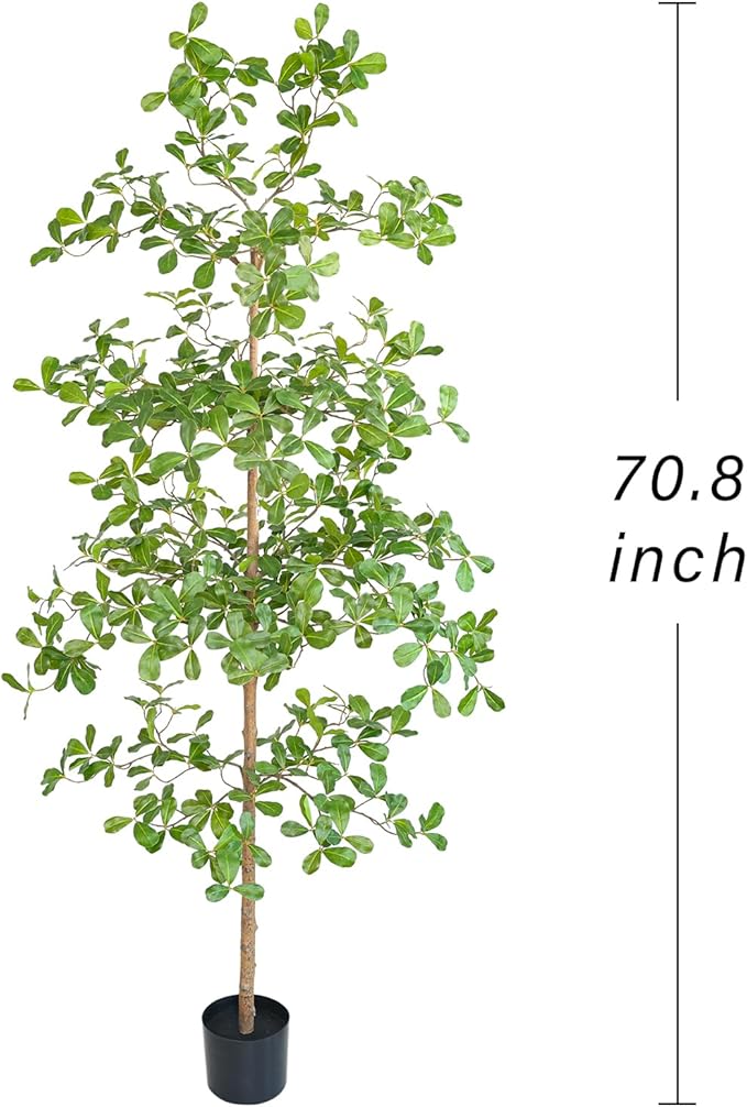 Artificial Black Olive Tree, 6FT Tall Big Leaf Faux Shady Lady Tree with Potted, Fake Olive Tree for Home Decor Indoor