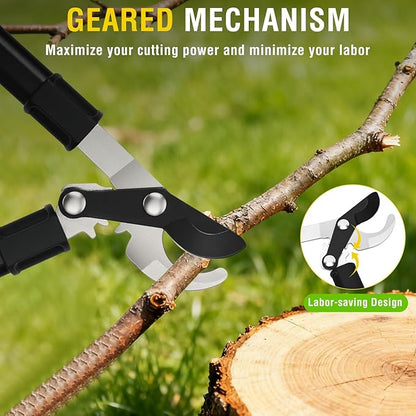 Yesker 19" Loppers Heavy Duty Branch Cutter Sharp Steel Blade Tree Trimmer up to 1" Diameter Cut Capacity Powerful Gear Action Lightweight Bypass Loppers Tools for Tree Trimming Garden Maintenance