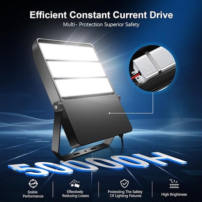 360W Stadium Flood Light Fixture Outdoor LED, 50800 LM 110-270v Commercial Super Bright Yard Light 5000k, IP65 Waterproof Exterior Yoke Mount Lighting Security for Arena, Field, Sport, Court