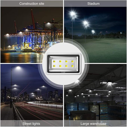 400W LED Flood Light Outdoor,2400W Equivalent 40000LM 6000K Daylight White Super Bright FloodLight with Plug,85-285V IP66 Waterproof Commercial Lighting for Fields,Counts,Arena,Stadium