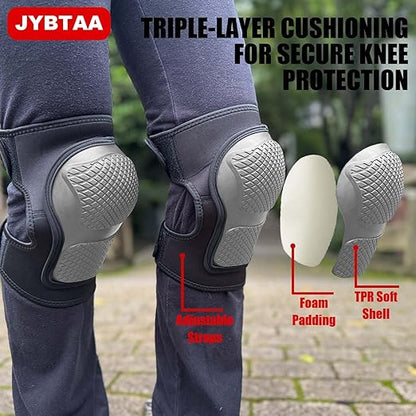 Work Knee Pads for Knee Protection, Kneepad for Men and Women, Gel Kneepads for Construction with Ergonomic Foam Cushion, Ideal Comfortable Gifts knee Pads for Roofing, Flooring Installation for Christmas, Gray L (1 Pair)