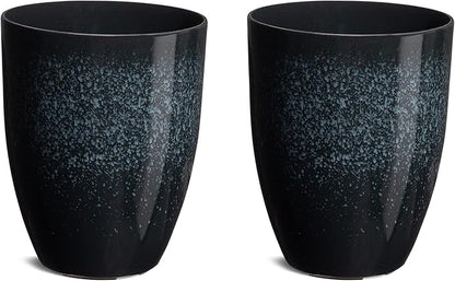 Glitzhome Large Planters for Outdoor Plants, Tall Outdoor Planter with Drainage Holes, Large Faux Ceramic Tall Flower Pots,Oversized Planters for Front Porch,Garden,Patio and Deck,16.75''H,Set of 2