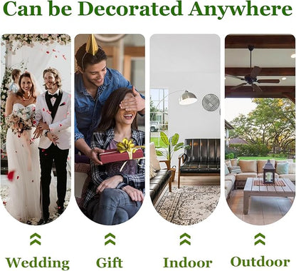 8 Pack Artificial Hanging Plants Fake Greenery Plants Fake lvy Vine for Home Wall Garden Indoor Outdoor Decoration (31'' Faux Boston Ferns,Palm Leaves)