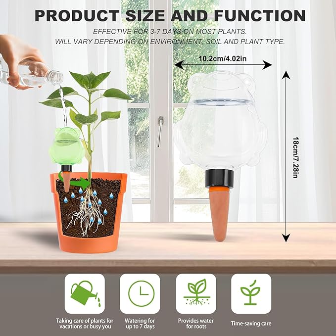 3Pcs Frog Plant Self Watering Globes for Indoor and Outdoor Plastic Water Bulbs Top Fill Plant Watering Globes Slow Release Terracotta Plant Watering Devices System for Plants, Multicolor