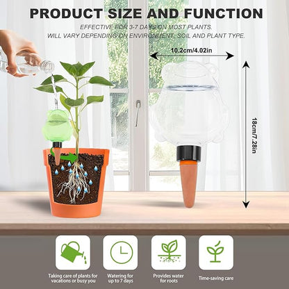 3Pcs Frog Plant Self Watering Globes for Indoor and Outdoor Plastic Water Bulbs Top Fill Plant Watering Globes Slow Release Terracotta Plant Watering Devices System for Plants, Multicolor
