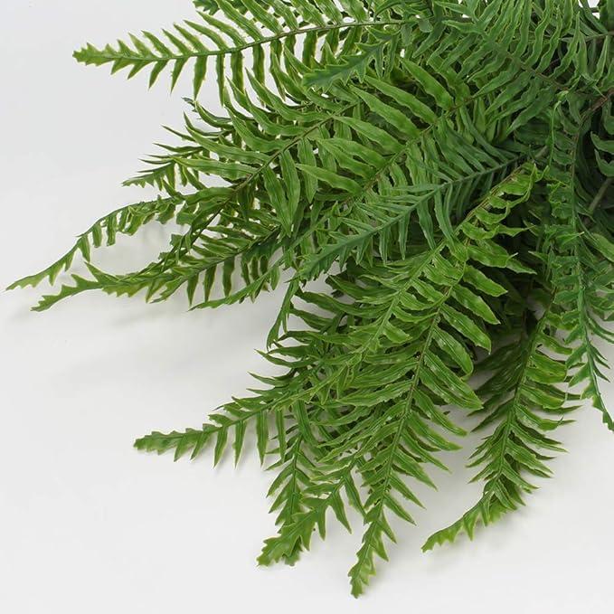 Briful 30" Artificial Boston Fern Plants Bushes Fake Shrubs Bush Greenery Plants Faux Fern Plant Large for Outdoors UV Resistant Garden Plants or Home Office Desk Indoor Decor 3pcs