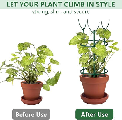12 Pack Monstera Plant Support & Plant Cage Support Rings,Stackable Twig 3 Tier Garden Flower Support,Twig Trellis for Indoor Outdoor Plants Potted Plants Flower Other Climbing Plants(Green)