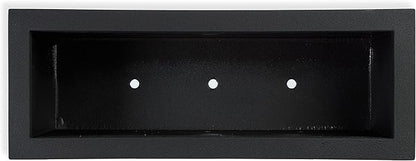PolyStone Milan Tall Modern Outdoor/Indoor Rectangular Trough Planter, 46" L X 17" W X 19" H, Lightweight, Heavy Duty, Weather Resistant, Polymer Finish, Commercial and Residential (Black)
