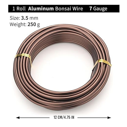 Bronze-3.5-Anodized Aluminum Bonsai Training Wire 250g Large Roll,Many Size to Choose,KSVZS Bendable Metal Wire for Crafts,Sculpting,Armature and Daily Use,Necessities for Family