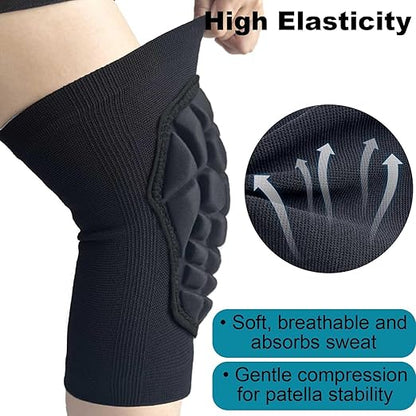 Men Women Knee Pads for Wrestling Volleyball Soccer, Flexible Lightweight Kneepads with Comfortable Foam Padding for Pole Dance Yoga Mountain Bike Skateboard, Youth Knee Pad for Christmas Sports & Work, Black M