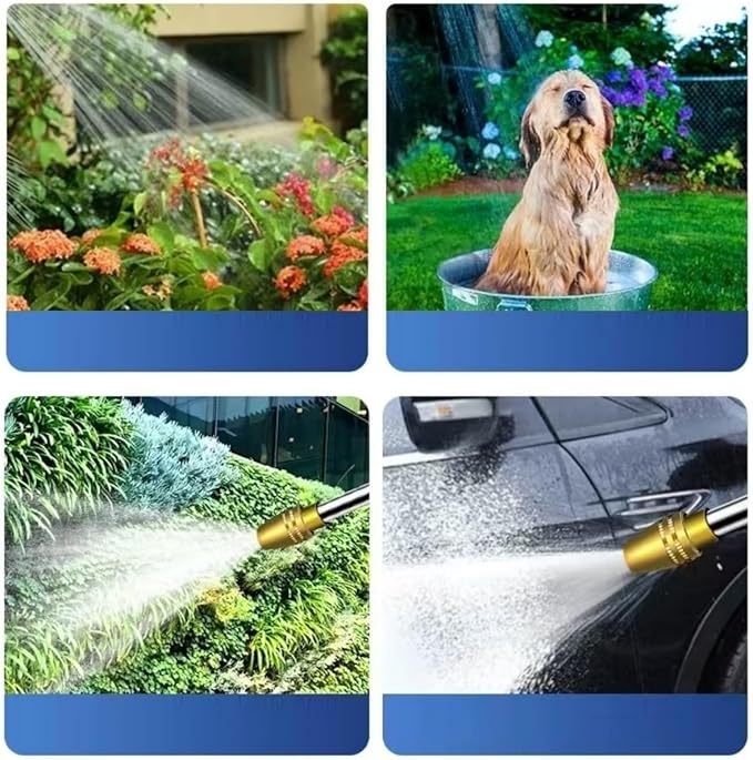 Garden Hose Nozzle,Hose Sprayer Nozzle Metal Spray Nozzles for Garden Hose Gun Heavy Duty Hand Sprayer with 3/4”GHT Thread Brass Hose Quick Connect Fitting, for Lawn,Washing Cars,Pets Shower