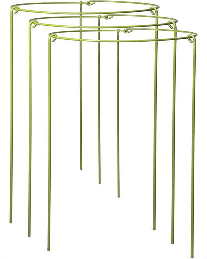 3-Pack Heavy Duty Plant Support Stakes, Metal Plant Ring Cages for Indoor Outdoor Plants, Adjustable Garden Stakes for Peonies, Monstera, Pothos, Hydrangea, Vines & Potted Plant (10" W x 17" H)