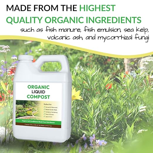 Organic Liquid Compost: Fast-Acting Alternative to Messy and Smelly Composting | Perfect for Brewing Compost Teas (32oz, 2 Pack, Treats Up to 10,000 Sq.Feet)