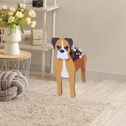 Boxer Dog Planter Plant Pots,Cute Dog Flower Planter,Gifts for Pet Lovers,Unique Animal Plant Pots,Office,Indoor Outdoor Garden Decor(9.45 * 6.38 * 13.39in)