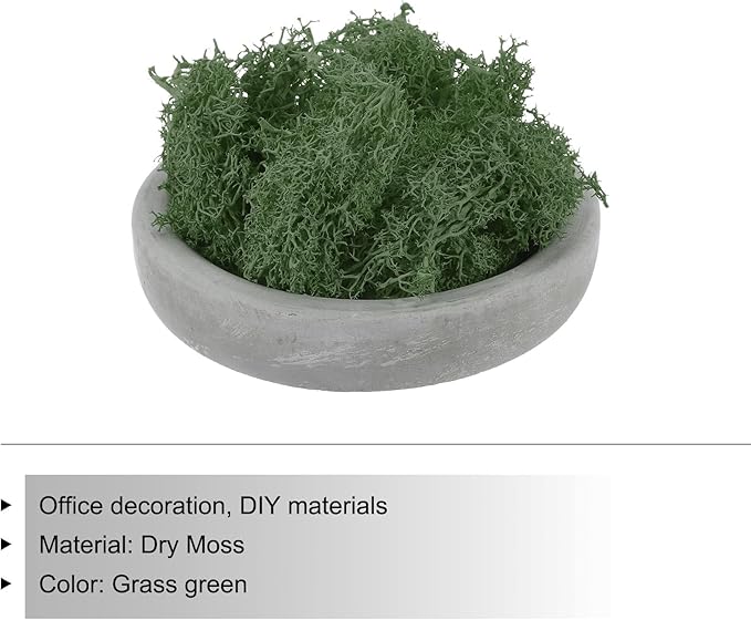 MECCANIXITY 3.5 OZ Moss Fake Craft Moss Artificial Moss Natural Preserved Moss for Craft Arts Floral DIY Project Wall Wedding Garden Patio Table Terrariums Decoration(Grass Green)