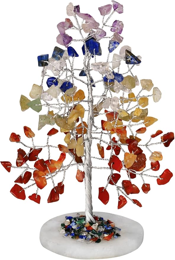7 Chakra Tree - Chakra Tree of Life Crystal Tree - Gemstones and Crystals - Money Tree - Positive Energy - Spiritual Stuff - Reiki Crystals and Healing Stones - Holistic Gifts