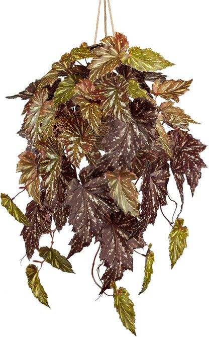 Large Fake Hanging Plants in Pot for Indoor & Outdoor, Long Artificial Hanging Pothos Plants Red, 27.6" Fake Potted Vines Ivy Greenery Plant for Room Wall Shelf Decor Living Room Patio Porch