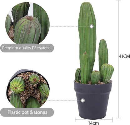Artificial Cactus 16inch Faux Cactus Fake Cactus Potted Plants for Indoor Outdoor Home Offices Store Decor