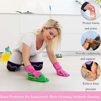 Gardening Knee Pads, Men & Women Knee Pad for Flooring Cleaning, Adjustable Soft Pink Kneepads for Kneeling Weeding Planting Mechanic Yard Work, Waterproof and Safety for Christmas, Rose Red Extra Large. (1 Pair)