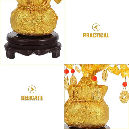 Didiseaon Crystal Money Tree: Feng Shui Ornaments Chinese Money Crystal Bonsai Tree Indoor for Wealth and Luck, Home Decoration with Coins Base and Knot Amulet