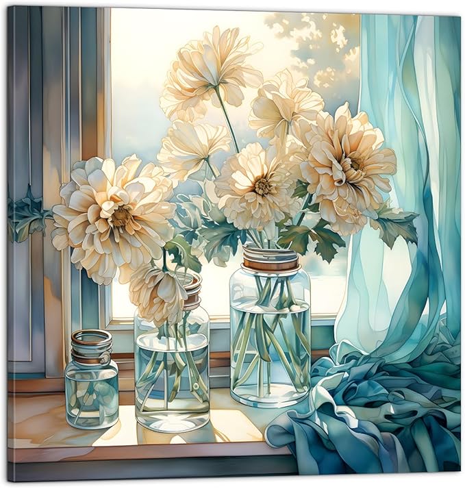 LAIART Modern floral wall art bathroom wall decor canvas picture print