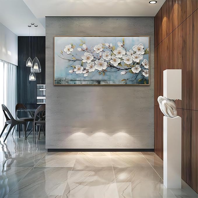 Anolyfi Framed Large Textured Canvas Wall Art for Living Room, Modern Elegant Landscape Artwork for Bedroom Hallway Dining Room Office Home Decor, 58"x29"
