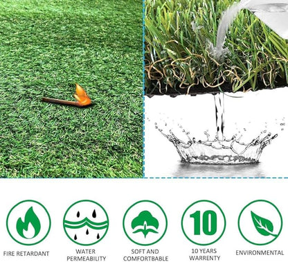 Petgrow Artificial Grass Turf 14FTX40FT- Realistic & Thick Synthetic Fake Grass Mat for Outdoor Garden Landscape Pet Dog Grass Rug Faux Turf