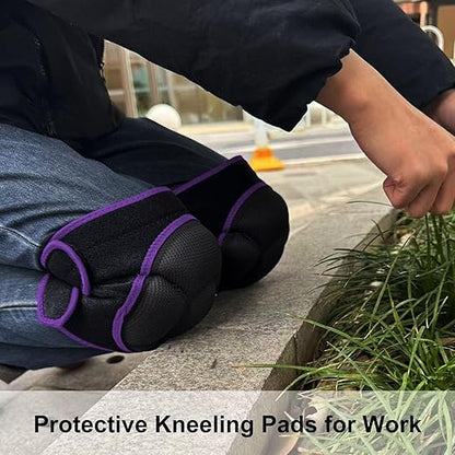 Knee Pads for Women Cleaning House Floors, Adult Knee Pads for Kneeling Housework Men, Soft Gardening Kneepads for Scrubbing Floors Carpet Installation, Adjustable Knee Cushions for Christmas, Purple M (1 Pair)