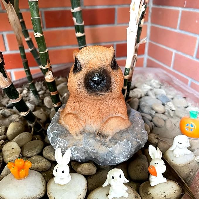 Groundhog Statue - Charming Groundhog Garden Animal Statue: Lifelike Decor Accent for Your Yard or Patio - Add Personality to Your Outdoor Space